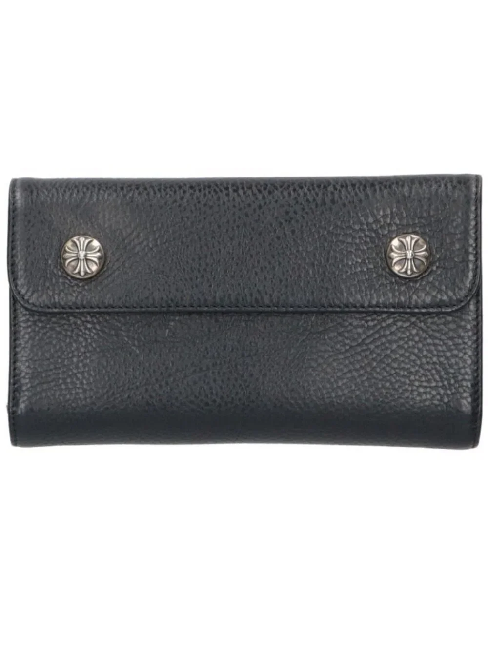 Chrome Hearts Wave Cross Ball Button Leather Wallet